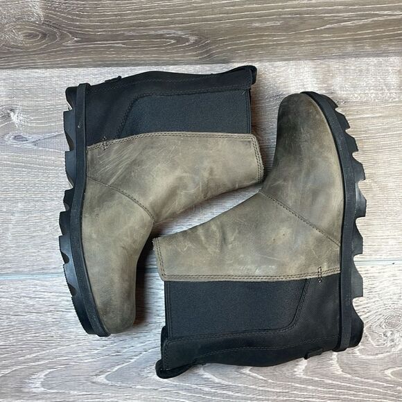 Sorel Joan of Arctic Wedge II Womens Sz 8.5 Quarry Gray Black Leather Ankle Boot - Picture 9 of 11